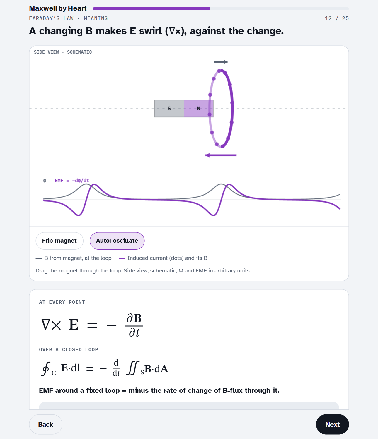 Faraday's law step
